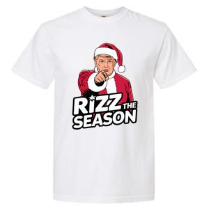 Trump Rizz The Season Funny Xmas With Santa Hat Garment-Dyed Heavyweight T-Shirt