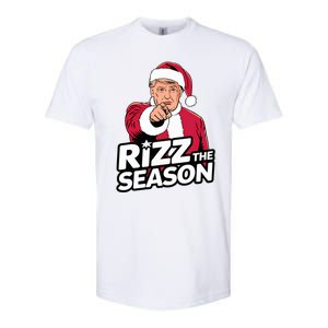 Trump Rizz The Season Funny Xmas With Santa Hat Softstyle CVC T-Shirt