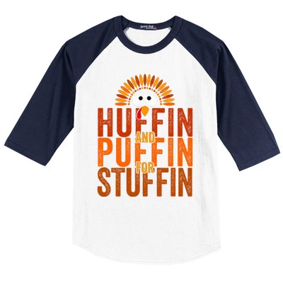 Thanksgiving Run Turkey Trot Huffin And Puffin For Stuffin Baseball Sleeve Shirt