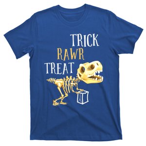 Trick Rawr Treat Dinosaur T Rex Skeleton Trick Or Treat Pun Great Gift T-Shirt