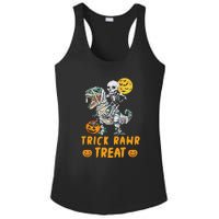 Trick Rawr Treat Skeleton Trex Halloween Ladies PosiCharge Competitor Racerback Tank