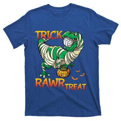 Trick Rawr Treat T Rex Dinosaur Halloween Volleyball Player Gift T-Shirt