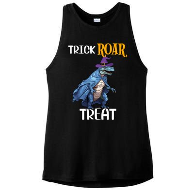 Trick Rawr Treat Halloween TRex Dinosaur Witch Gift Ladies PosiCharge Tri-Blend Wicking Tank