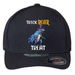 Trick Rawr Treat Halloween TRex Dinosaur Witch Gift Flexfit Unipanel Trucker Cap