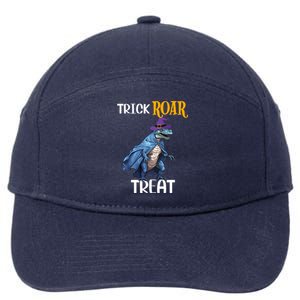 Trick Rawr Treat Halloween TRex Dinosaur Witch Gift 7-Panel Snapback Hat