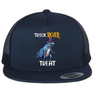 Trick Rawr Treat Halloween TRex Dinosaur Witch Gift Flat Bill Trucker Hat