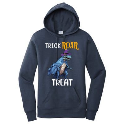 Trick Rawr Treat Halloween TRex Dinosaur Witch Gift Women's Pullover Hoodie