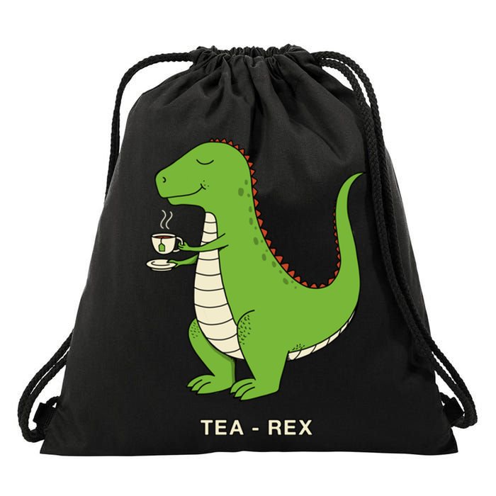 Tea Rex Drawstring Bag