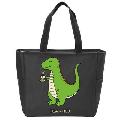 Tea Rex Zip Tote Bag