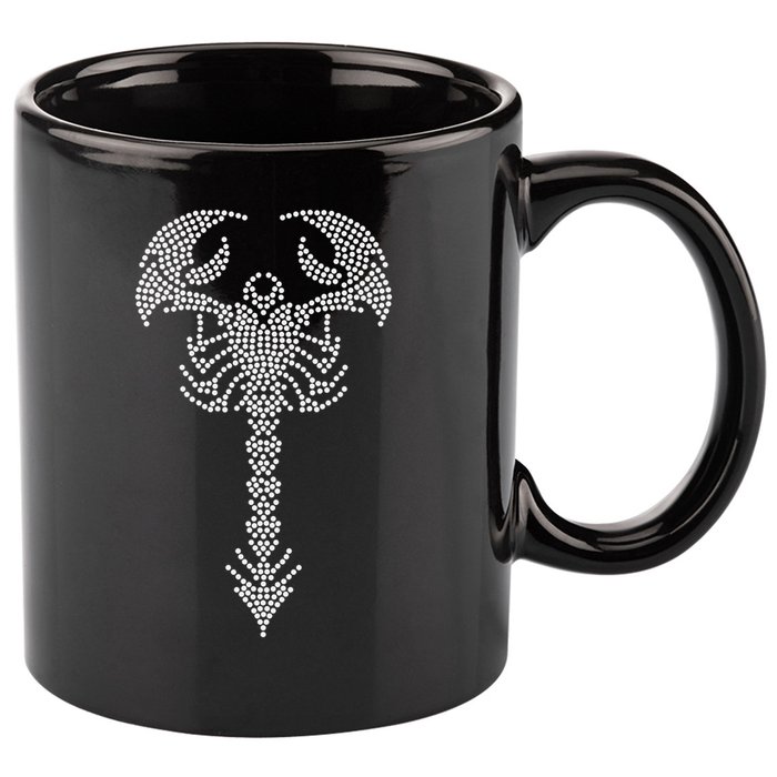 Tattoo Rhinestone 11oz C Handle Ceramic Mug