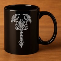 Tattoo Rhinestone 11oz C Handle Ceramic Mug