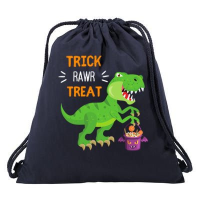 Trick Rawr Treat TRex Dinosaur Funny Halloween Funny Gift Drawstring Bag