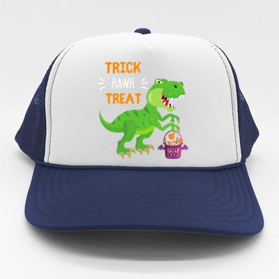 Trick Rawr Treat TRex Dinosaur Funny Halloween Funny Gift Trucker Hat