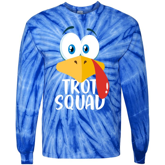 Thanksgiving Running Turkey Trot Squad Gift Tie-Dye Long Sleeve Shirt