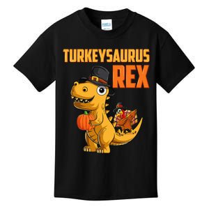 Turkeysaurus Rex Turkey Dino Thanksgiving Kids T-Shirt