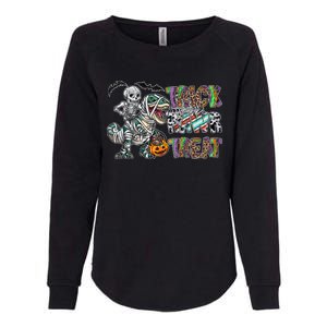 Trick Rawr Treat Happy Halloween Western Skeleton Dinosaur Cute Gift Womens California Wash Sweatshirt