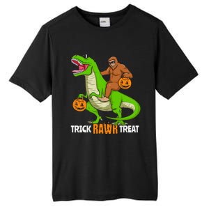 Trick Rawr Treat Bigfoot Riding A Trex Dino Halloween Gift Tall Fusion ChromaSoft Performance T-Shirt