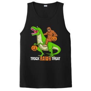 Trick Rawr Treat Bigfoot Riding A Trex Dino Halloween Gift PosiCharge Competitor Tank