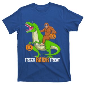 Trick Rawr Treat Bigfoot Riding A Trex Dino Halloween Gift T-Shirt