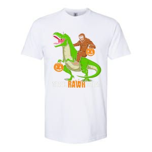 Trick Rawr Treat Bigfoot Riding A Trex Dino Halloween Gift Softstyle CVC T-Shirt