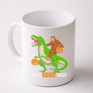 Trick Rawr Treat Bigfoot Riding A Trex Dino Halloween Gift Coffee Mug