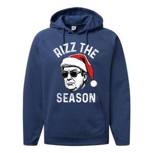 Trump Rizz The Season Christmas Donald Trump Rizz The Season Christmas Performance Fleece Hoodie