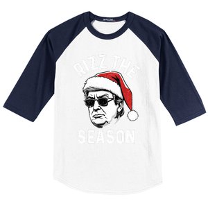 Trump Rizz The Season Christmas Donald Trump Rizz The Season Christmas Baseball Sleeve Shirt