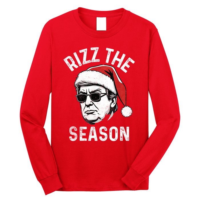 Trump Rizz The Season Christmas Donald Trump Rizz The Season Christmas Long Sleeve Shirt