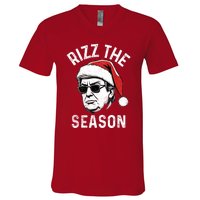 Trump Rizz The Season Christmas Donald Trump Rizz The Season Christmas V-Neck T-Shirt