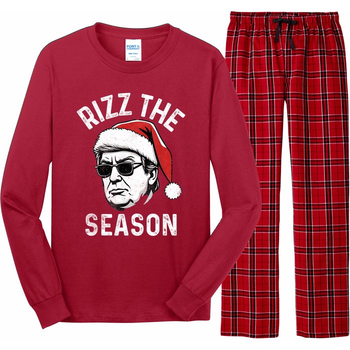 Trump Rizz The Season Christmas Donald Trump Rizz The Season Christmas Long Sleeve Pajama Set