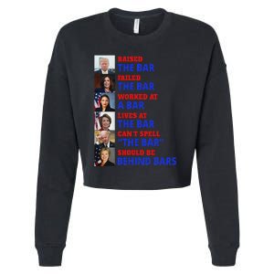 Trump Raised The Bar Harris Failed The Bar Political Humor Cropped Pullover Crew