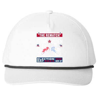 The Rematch The Don And Crooked Joe Pro Trump 2024 Snapback Five-Panel Rope Hat