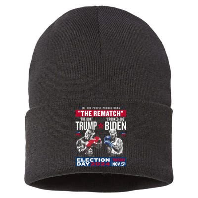 The Rematch The Don And Crooked Joe Pro Trump 2024 Sustainable Knit Beanie