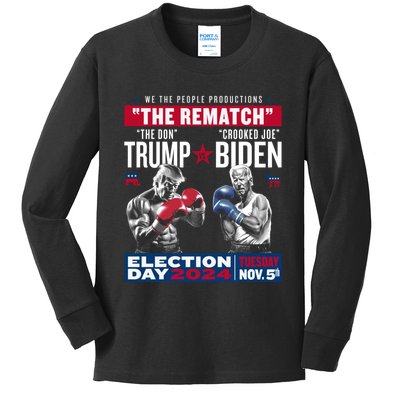 The Rematch The Don And Crooked Joe Pro Trump 2024 Kids Long Sleeve Shirt