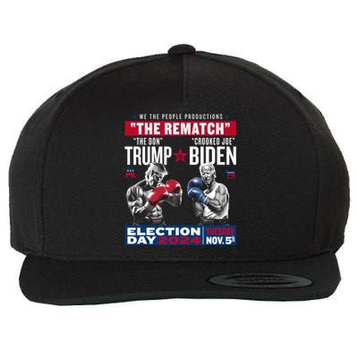 The Rematch The Don And Crooked Joe Pro Trump 2024 Wool Snapback Cap