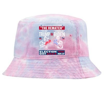 The Rematch The Don And Crooked Joe Pro Trump 2024 Tie-Dyed Bucket Hat