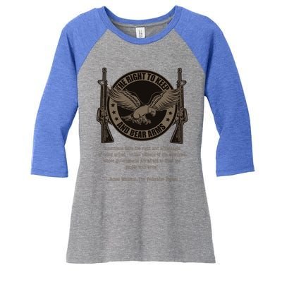 The Right To Keep And Bear Arms Constitutional Gift Women's Tri-Blend 3/4-Sleeve Raglan Shirt