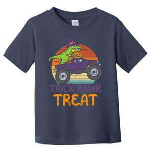 Trick Rawr Treat Dinosaur Monster Truck Halloween Boy Toddler T-Shirt