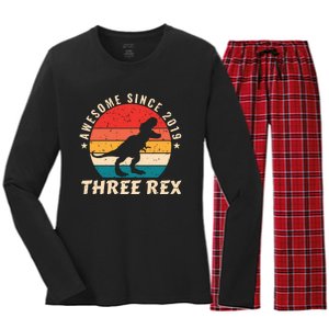 THREE REX Women's Long Sleeve Flannel Pajama Set 