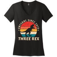 THREE REX Women's V-Neck T-Shirt