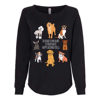 The Road To My Heart Is Paved With Happy Groomed Dogs Grooming Groomer Womens California Wash Sweatshirt