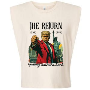 The Return Taking America Back Garment-Dyed Women's Muscle Tee