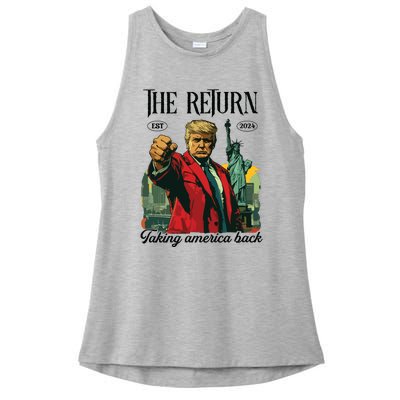 The Return Taking America Back Ladies PosiCharge Tri-Blend Wicking Tank