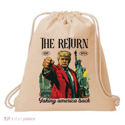 The Return Taking America Back Drawstring Bag