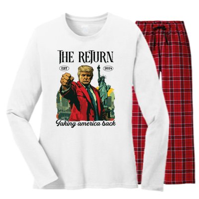 The Return Taking America Back Women's Long Sleeve Flannel Pajama Set 