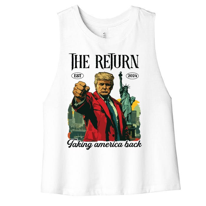 The Return Taking America Back Women's Racerback Cropped Tank