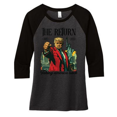 The Return Taking America Back Women's Tri-Blend 3/4-Sleeve Raglan Shirt