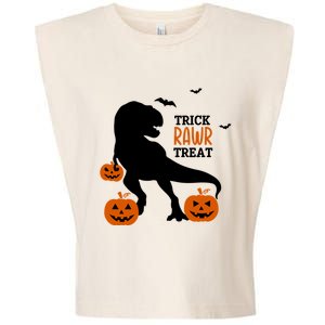 Trick Rawr Treat Dinosaur Halloween Novelty Holiday Item Gift Garment-Dyed Women's Muscle Tee