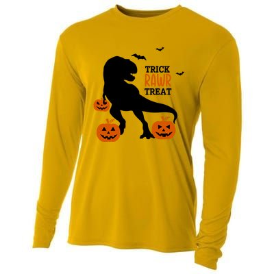 Trick Rawr Treat Dinosaur Halloween Novelty Holiday Item Gift Cooling Performance Long Sleeve Crew