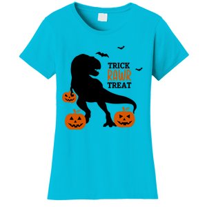 Trick Rawr Treat Dinosaur Halloween Novelty Holiday Item Gift Women's T-Shirt